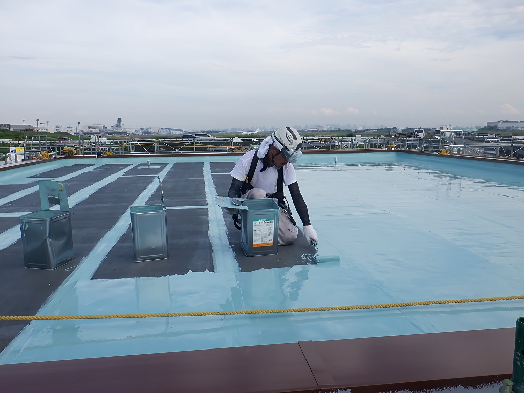 ブログ写真｜伊丹市電気室｜屋上防水工事の様子